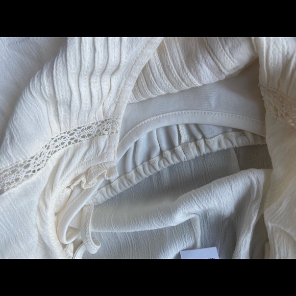 NWT pretty crème cotton Old Navy pleated cotton dress with feminine details - Picture 8 of 11